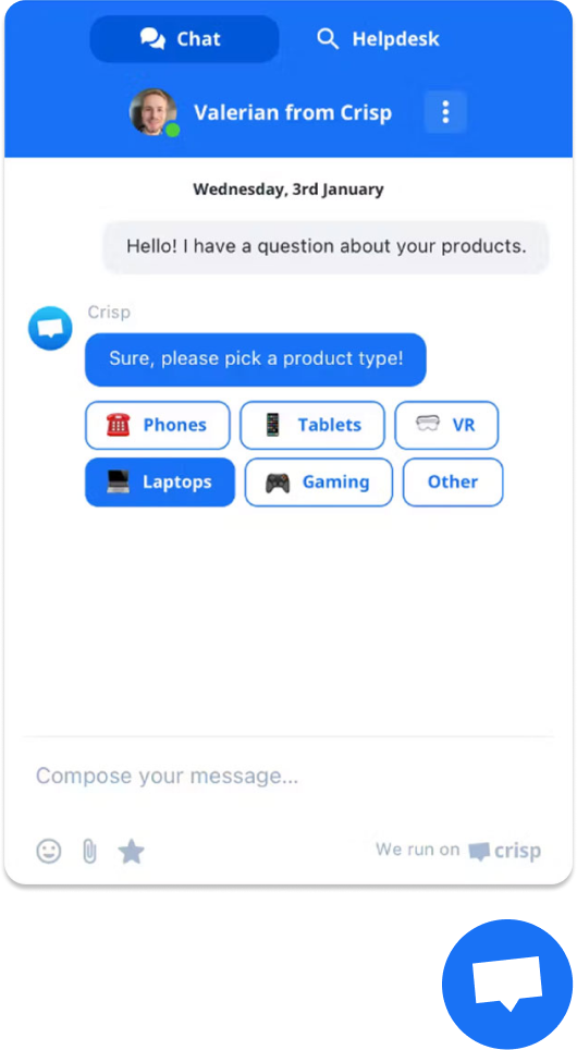 Crisp Chat Widget